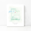 Utah 5x7 - Portrait Personalized Watercolor Map 