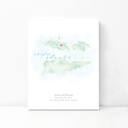 US Virgin Islands 5x7 - Portrait Personalized Watercolor Map 