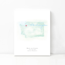 Washington 5x7 - Portrait Personalized Watercolor Map 