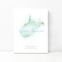 West Virginia 5x7 - Portrait Personalized Watercolor Map 