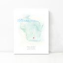 Wisconsin 5x7 - Portrait Personalized Watercolor Map 