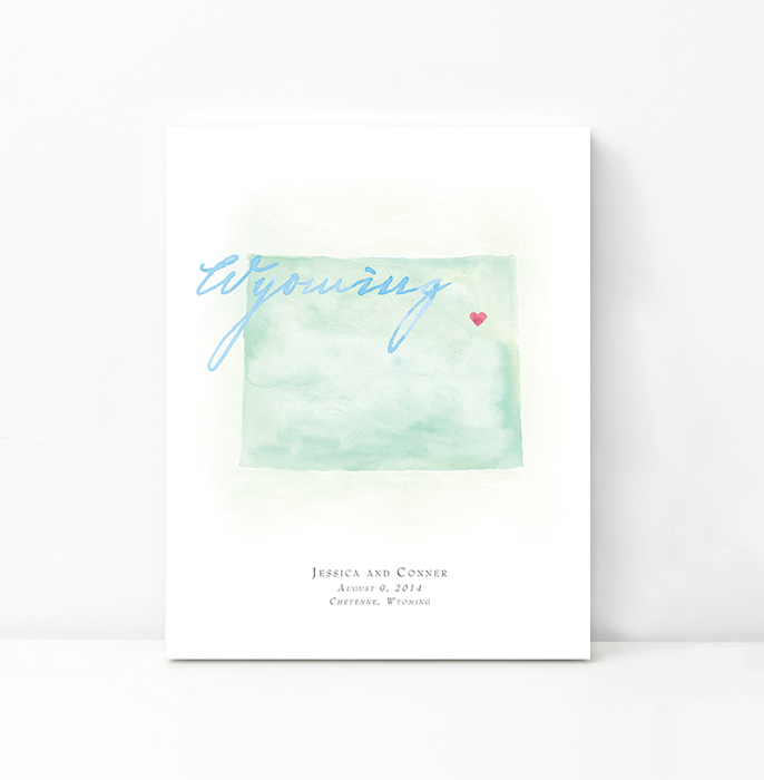 Personalized Watercolor Map 