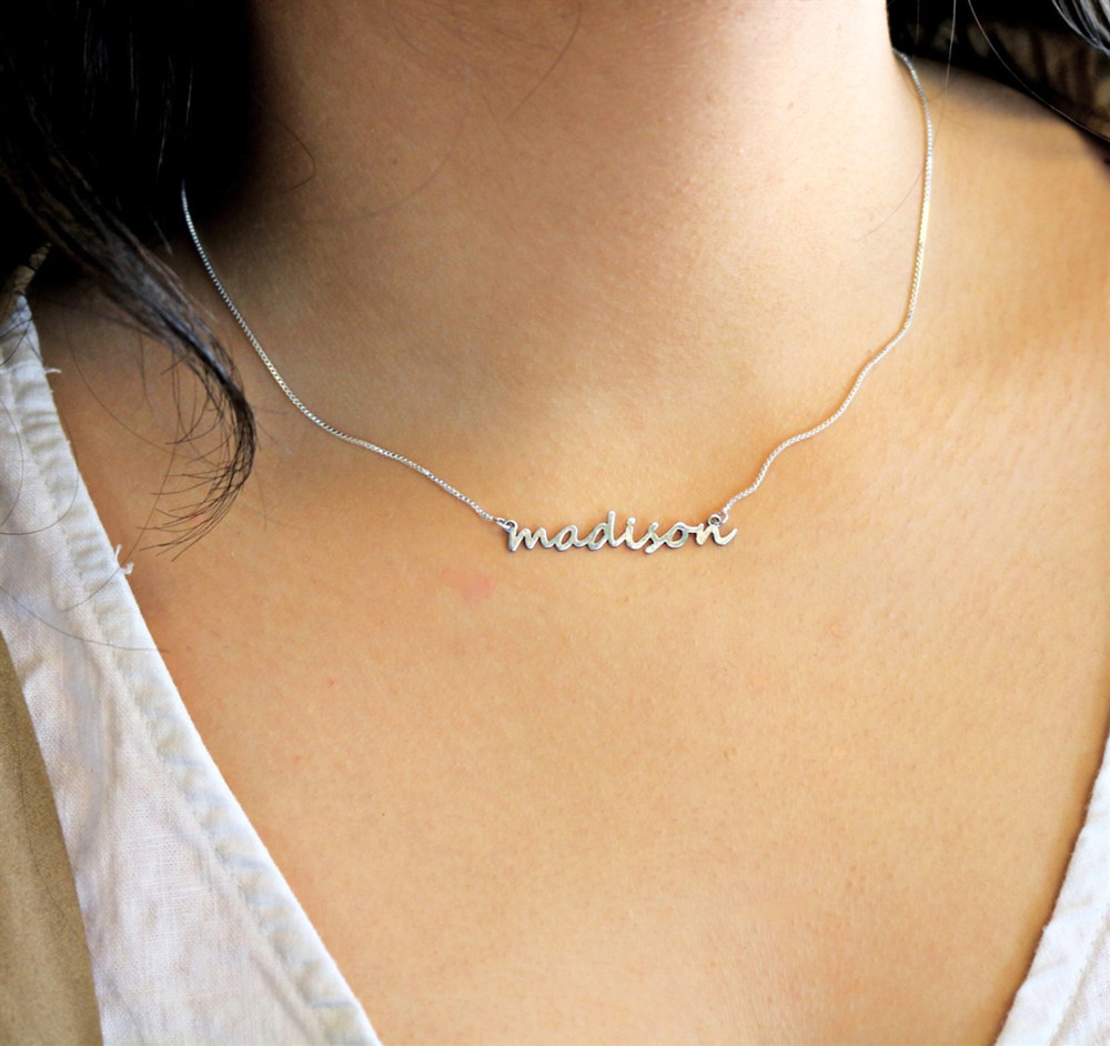 Mini Name Necklace Sterling Silver