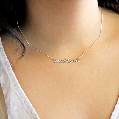 Mini Name Necklace Sterling Silver