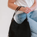 Black Anniston Canvas Hobo Bag