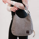 Grey Anniston Canvas Hobo Bag