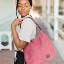 Maroon Anniston Canvas Hobo Bag