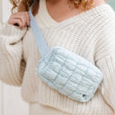 Light Blue Atlas Quilted Belt Bag