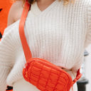 Vivid Orange Atlas Quilted Belt Bag