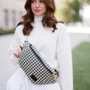 Houndstooth Avril Patterned Oversized Belt Bag