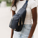 Navy Blue Camry Sling Crossbody