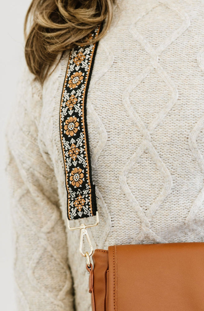 Greta Embroidered Adjustable Bag Strap