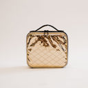 Quilted Gold Khloe Customizable Cosmetic Case