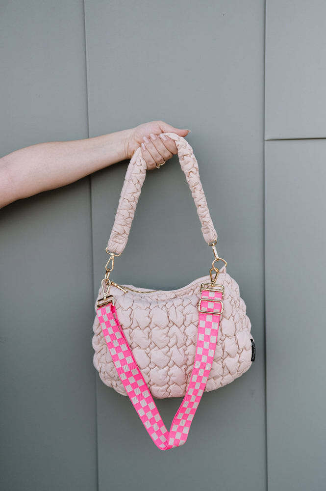 Lizzie Checkered Adjustable Bag Strap