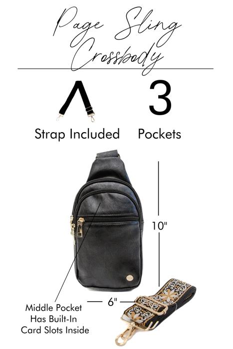 Page Crossbody Sling with 3 Bag Strap Bundle