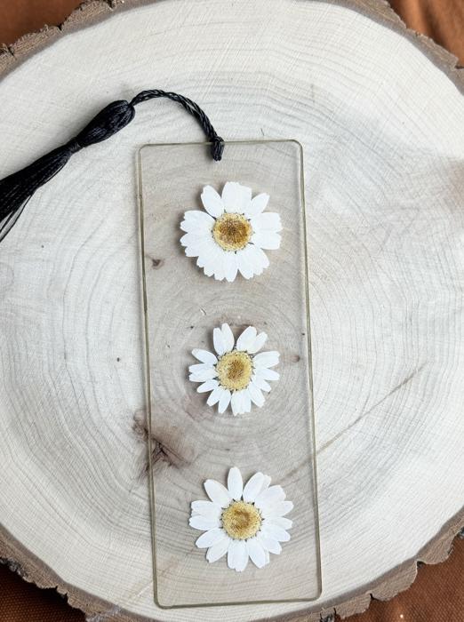 Pressed Daisy Flower Bookmark