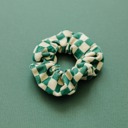 Green Checkered Scrunchie