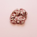 Pink Checkered Scrunchie