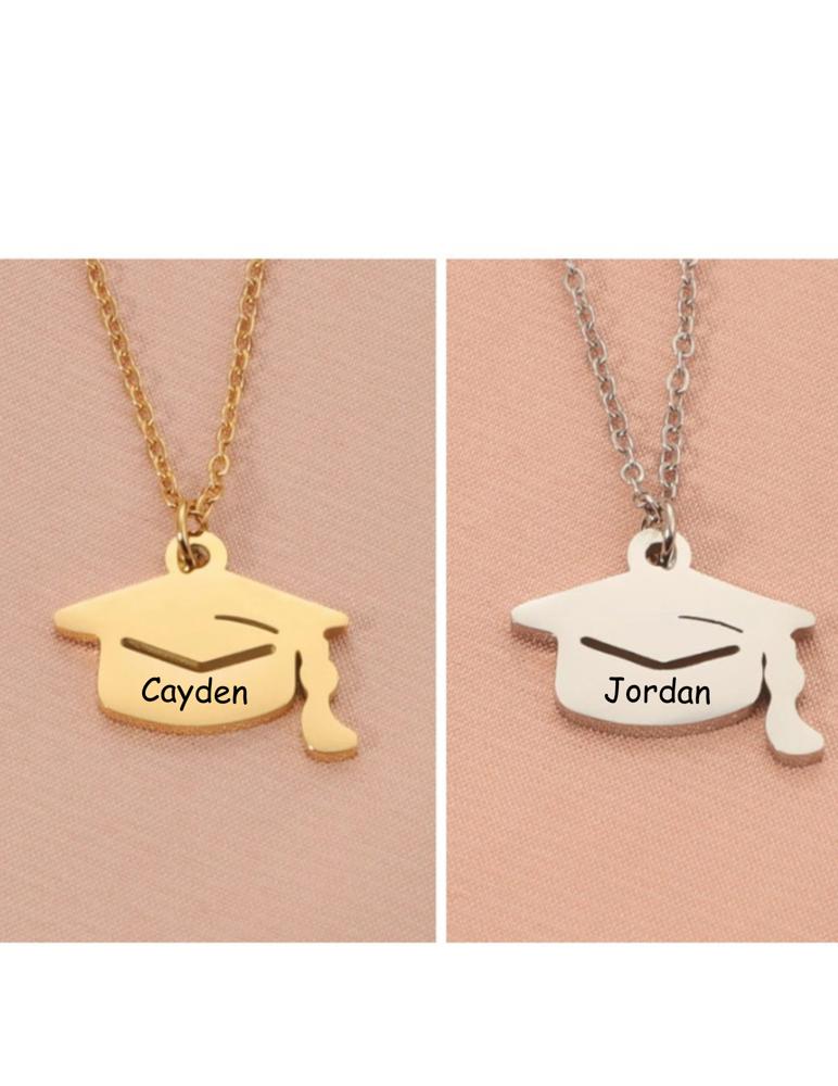 Grad Cap Necklace - Personalized