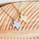 Gold Gold Texas Shaped Necklace - Personalized 