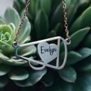 Silver Plated Cheer Megaphone Necklace -  Personalized - Choose silver or gold