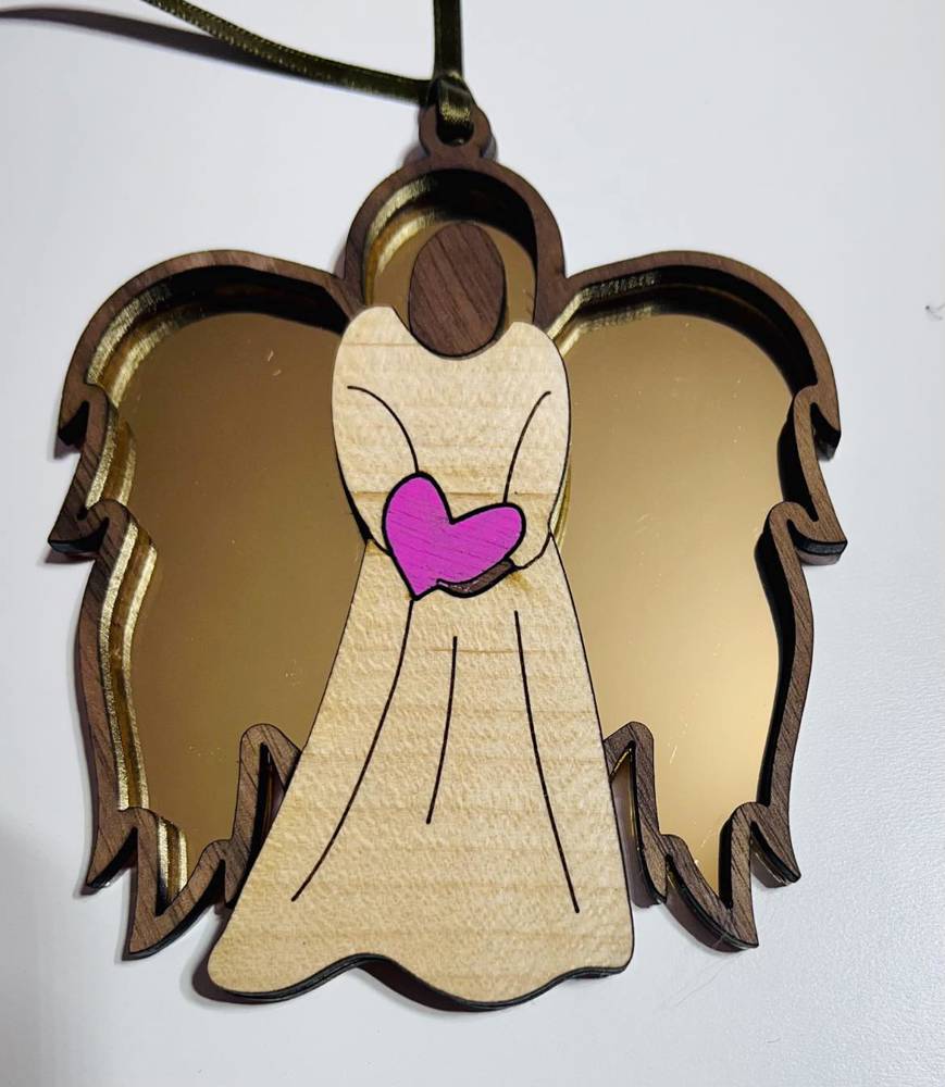 Angel Ornament with stained glass wings