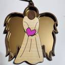 Various Stained Glass Light Wood Angel Ornament with stained glass wings