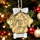  Dog Ornament - Line Art - Choose your dog from the list & style! Personalized with name too! 