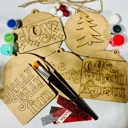  DIY Retro Ornaments - 5 Ornaments ready to paint - Perfect for family or friends - Everything included for a fun night of crafting!