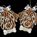  Dog Ornament - Line Art - Choose your dog from the list & style! Personalized with name too! 