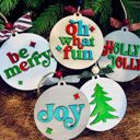  DIY Retro Ornaments - 5 Ornaments ready to paint - Perfect for family or friends - Everything included for a fun night of crafting!