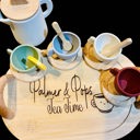  Personalized Wooden Tea Set with Silicone cups and teapot - 14 pieces total - tray can be personalized