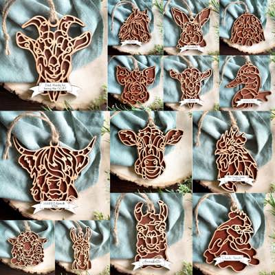 Barn animal Ornament, charm or Easter Basket Tag - Personalization is available. Great for gifts or any farm anmal lover.