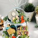  Easter Bunny Tiered Tray Set – Hand-Painted Wooden Decor