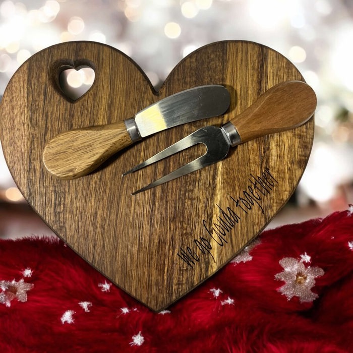 Mini heart charcuterie boards - A great gift for valentine's, birthday, wedding or any occasion. Personalization is available