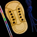  Wooden Shoe Lacing Toy - Learn to Tie Shoes!  Comes with 2 wooden shoes and 2 laces, plus a coloring pencil! Eco friendly - Great for kids of all ages! Encourage creativity