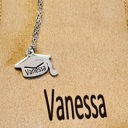  Grad Cap Necklace - Personalized - Choose Silver or Gold 