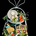  Easter Bunny Tiered Tray Set – Hand-Painted Wooden Decor