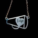  Cheer Megaphone Necklace -  Personalized - Choose silver or gold 