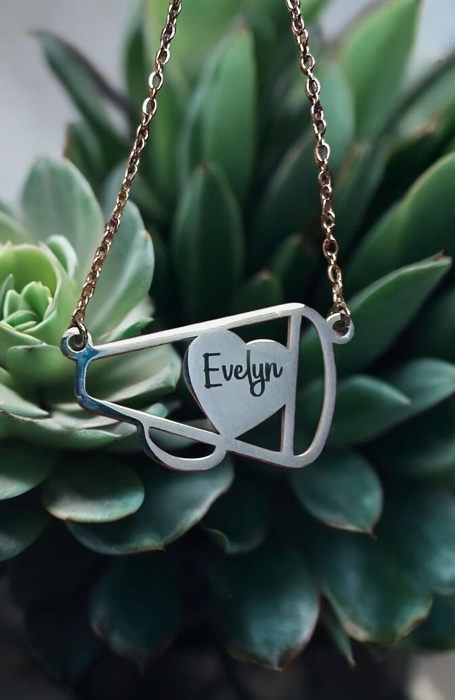 Cheer Megaphone Necklace -  Personalized - Choose silver or gold 