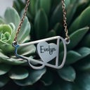  Cheer Megaphone Necklace -  Personalized - Choose silver or gold 