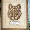  Dog Frame - Line Art Dog with Personalization and easel for display