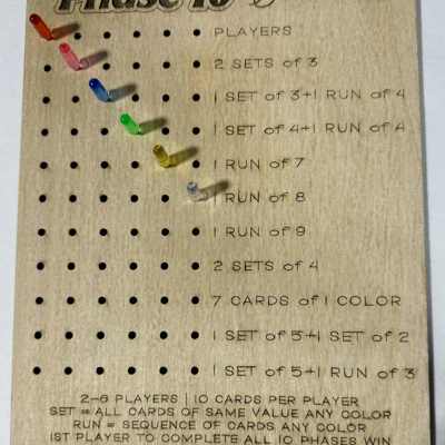 Phase 10 scoreboards - Perfect for game night!