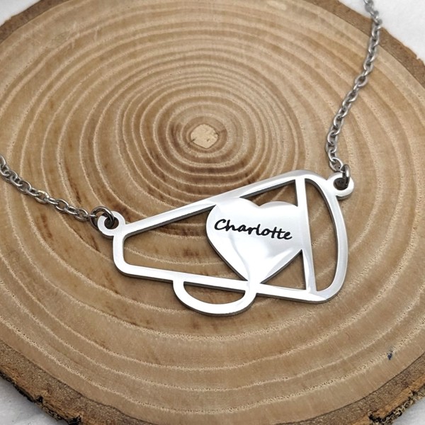 Cheer Megaphone Necklace Personalized