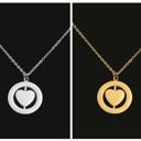 Gold-Plated Rotating heart Necklace - personalized