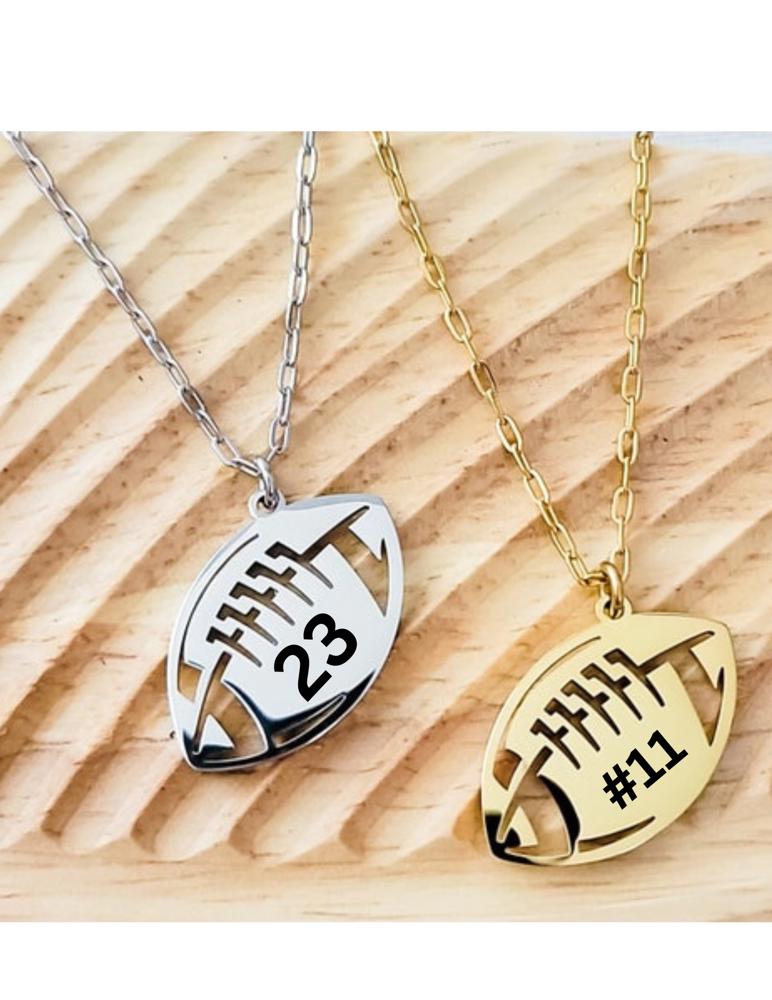 Football Necklace Personalized with number