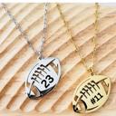  Football Necklace Personalized with number or name - Choose silver or gold 