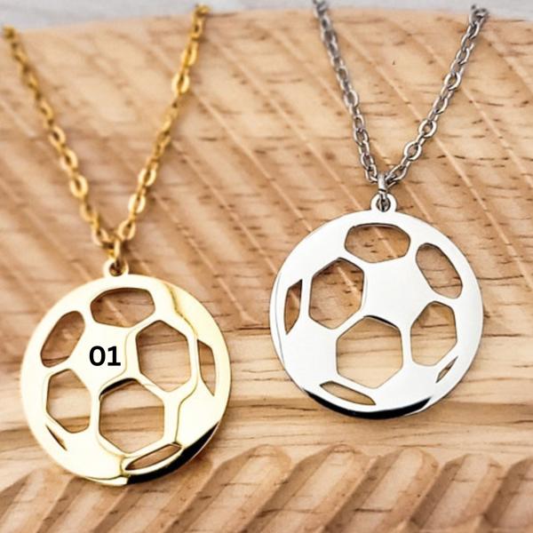 Soccer Necklace Personalized- Perfect for soccer moms or players - Choose silver or gold