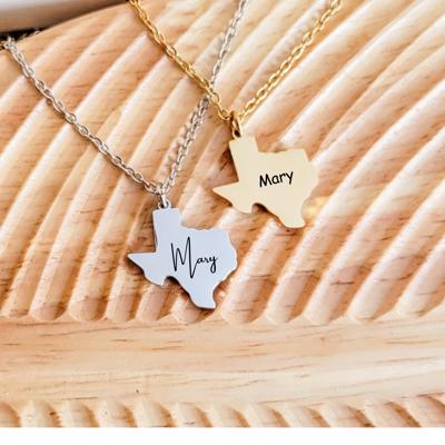 Texas Shaped Necklace - Personalized 