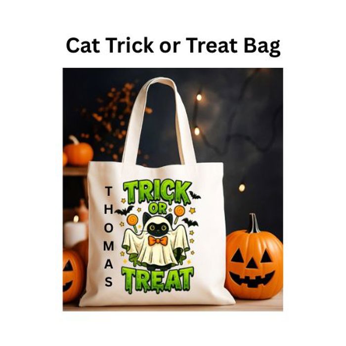 Trick or Treat Personalized Canvas Bags - Great for Halloween